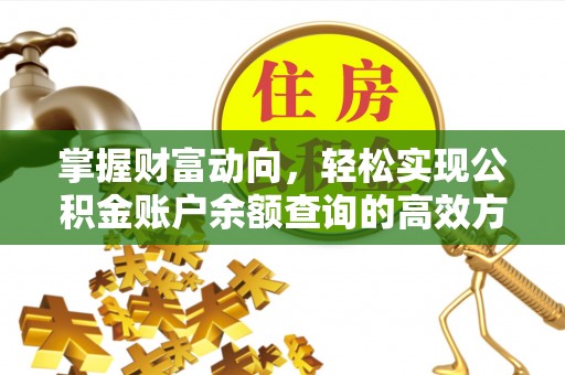 和顺掌握财富动向，轻松实现公积金账户余额查询的高效方式
