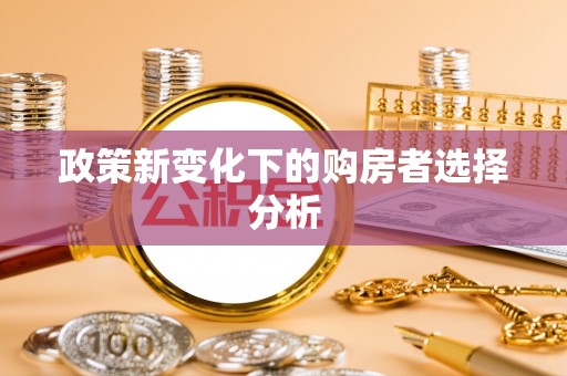 和顺政策新变化下的购房者选择分析