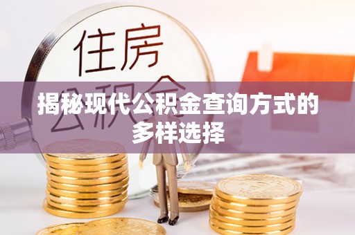 和顺揭秘现代公积金查询方式的多样选择