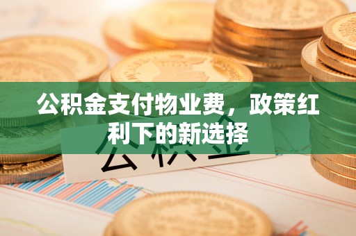 和顺公积金支付物业费，政策红利下的新选择